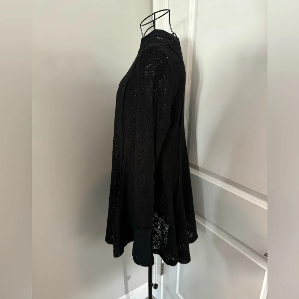 Free People Coffee in the Morning Tunic Top Size XS in Black